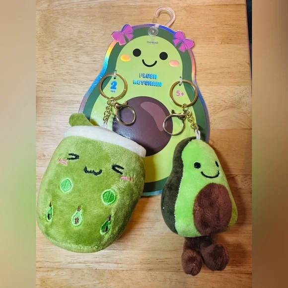 Avocado and Matcha Plush Keychain Bag Charms - Picture 1 of 3